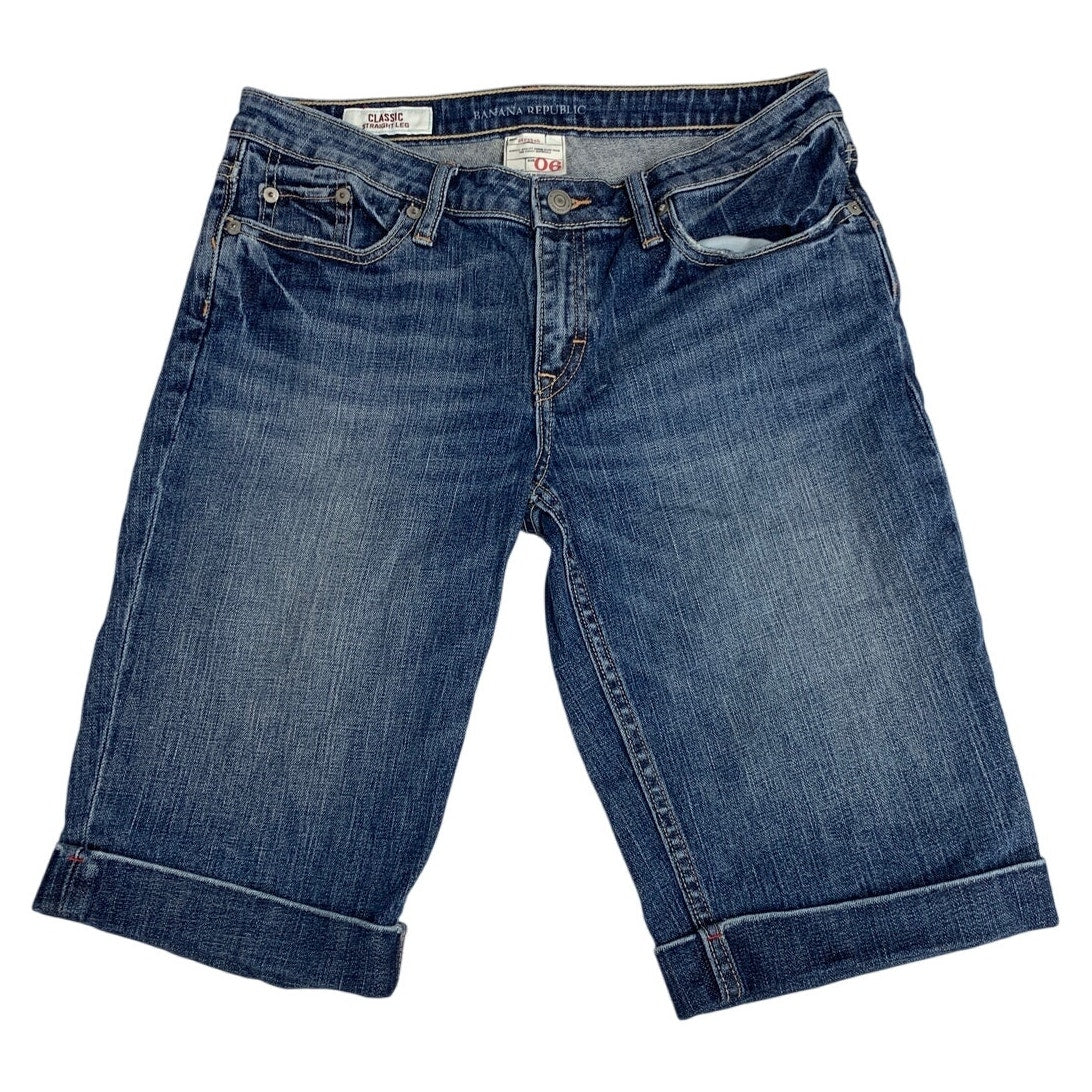 Banana Republic Womens Size 6 Stretch Classic Straight Leg Denim Jean Shorts