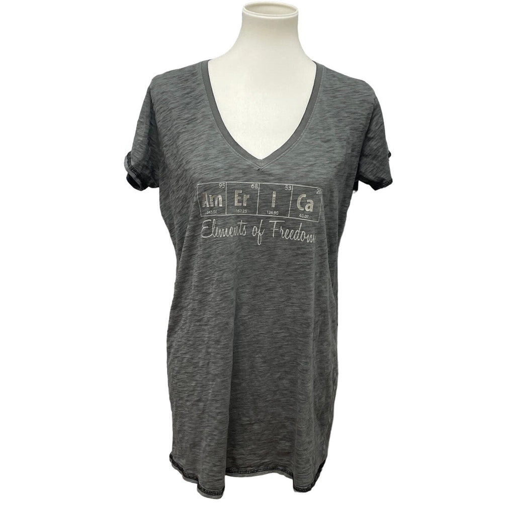 Live Love Ouray Womens Medium Elements of Freedom America V-Neck Tee Shirt
