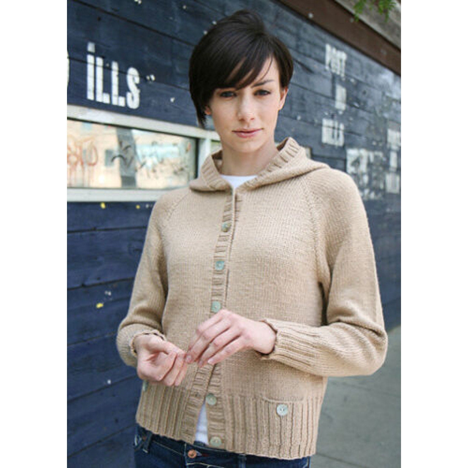New Bonnie Marie Burns Chic Knits #7 Basic Chic Hoodie Knitting Pattern