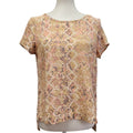 Fynn And Rose Womens Medium Pastel Snake Skin Back Zipper Short Sleeve Top