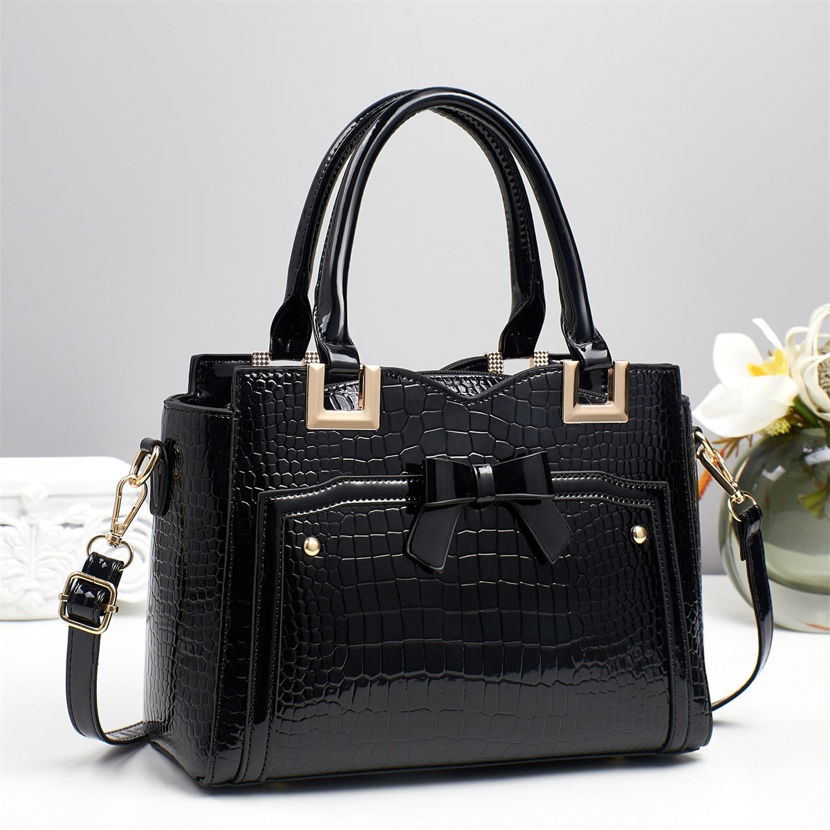 PU Leather Tote & Clutch Set