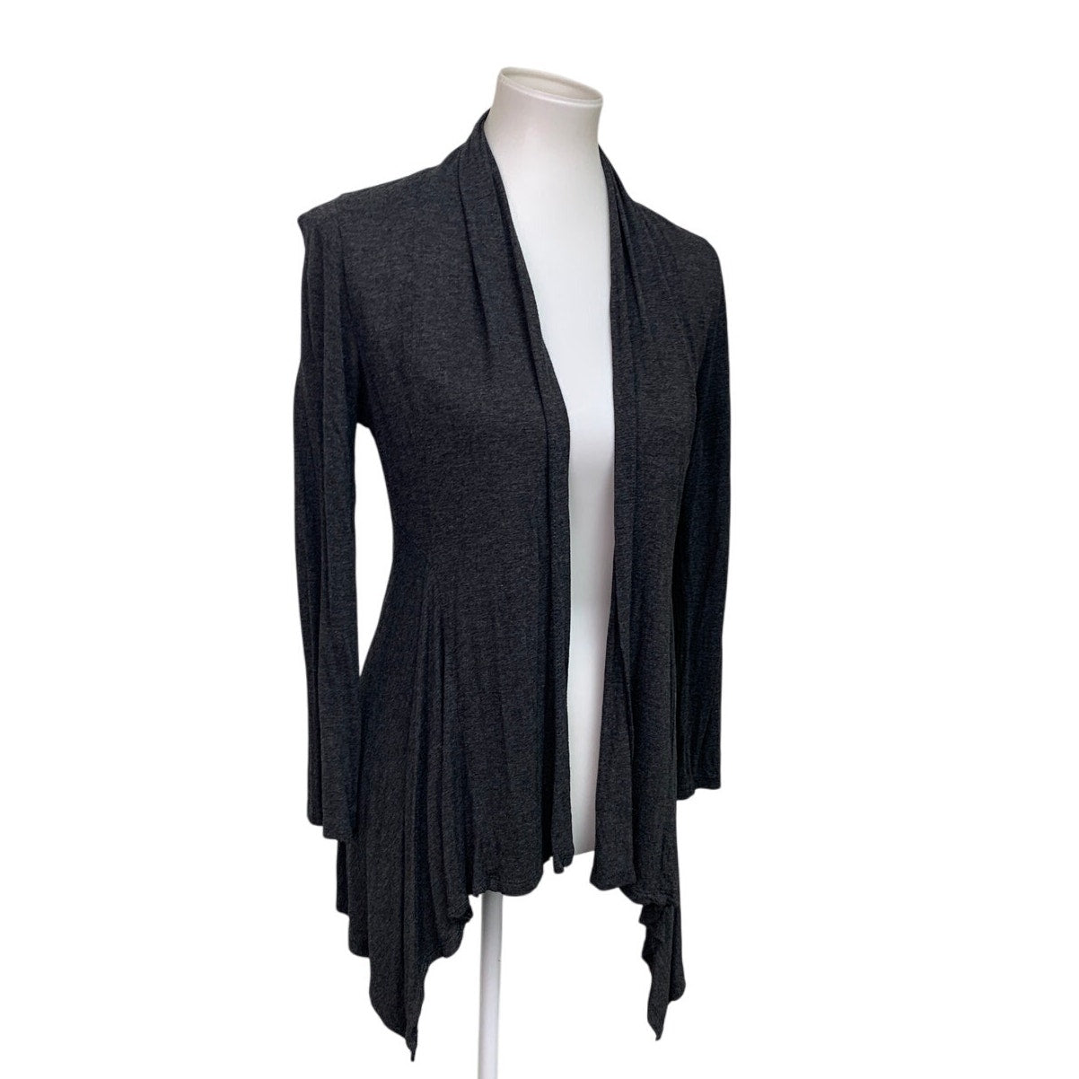 Ambiance Apparel Womens Large Floral Lace Back Long Sleeve Drapey Cardigan