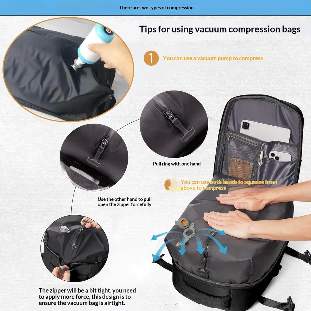 Mens Casual Travel Waterproof Laptop Backpack With Dry-Wet Separation