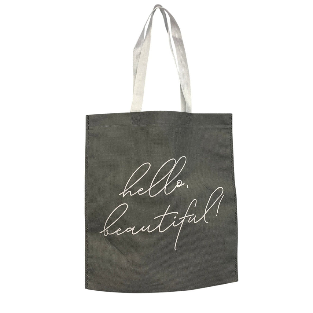 New Upcycled Hand Printed Floral Dragonfly Hello Beautiful Shopper Tote Bag