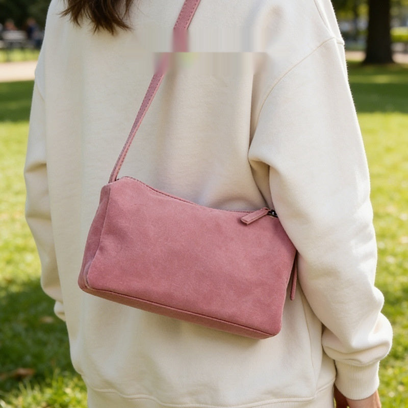 Premium Full-Grain Leather Crossbody Bag - Minimalist Design Shoulder Bag for Women