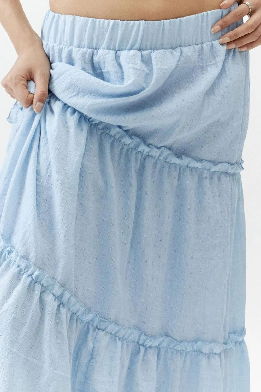 Frill Elastic Waist Skirt