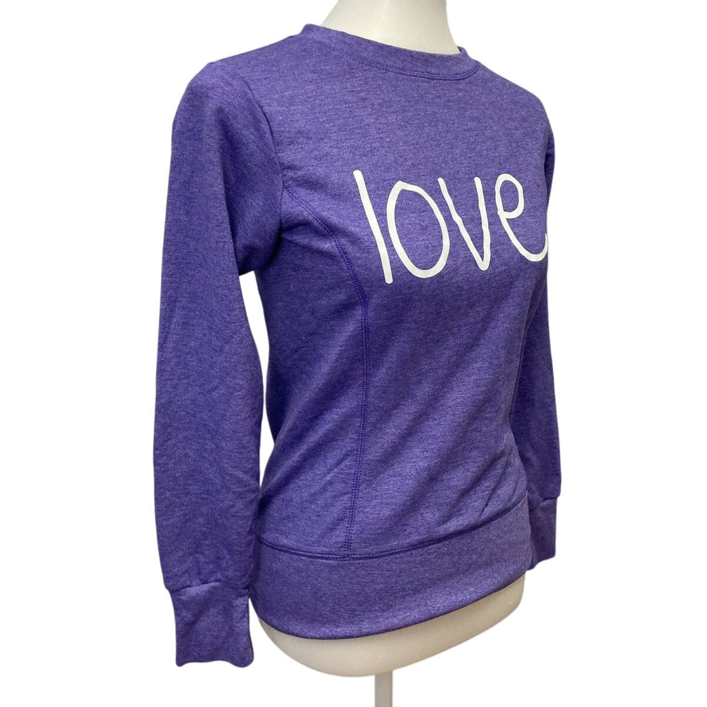 Anvil Womens Small Love Long Sleeve Crew Neck Lightweight PolyCotton Sweatshirt