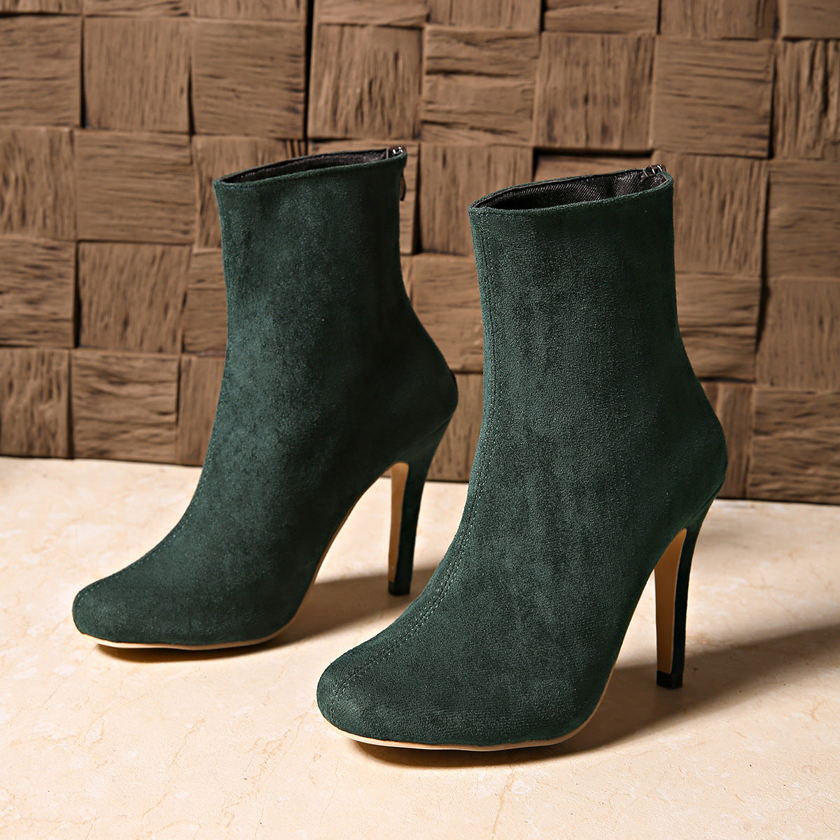 Women's Suede Pointed Toe High Heel Ankle Boots – Stiletto Dress Boots
