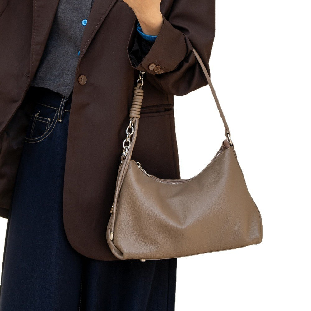 Women's Genuine Leather Crossbody Bag – Natural Cowhide Shoulder Bag
