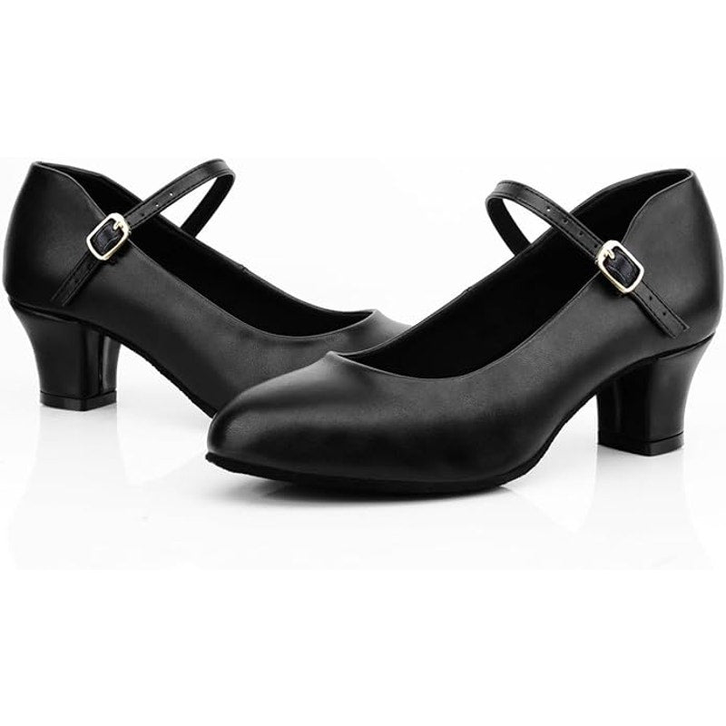 Bokimd Womens Size 11 Black Fur Sole Ballrooom Latin Salsa Shoes 2.5" Heels