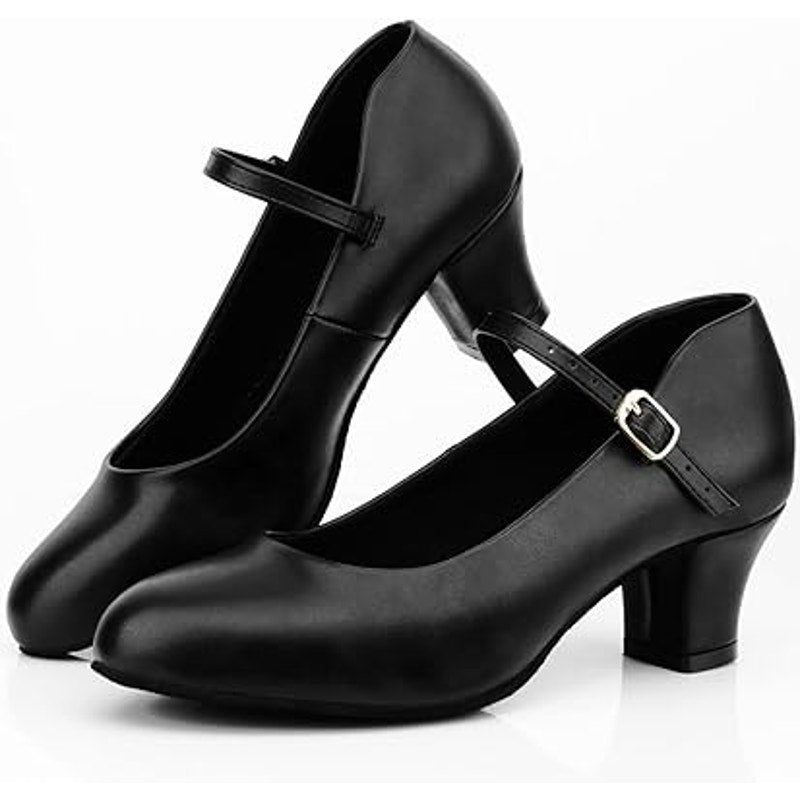 Bokimd Womens Size 11 Black Fur Sole Ballrooom Latin Salsa Shoes 2.5" Heels