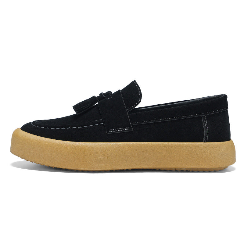 Men's British Style Derby Loafers – Suede Slip-On Casual Shoes