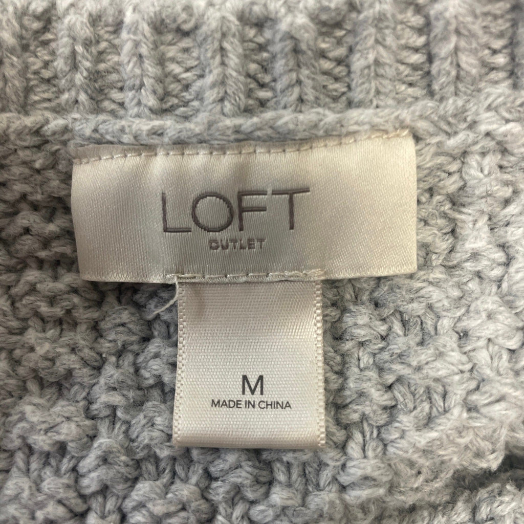LOFT Womens Medium Long Sleeve Layered Look Shirt Tail Pullover Acrylic Sweater