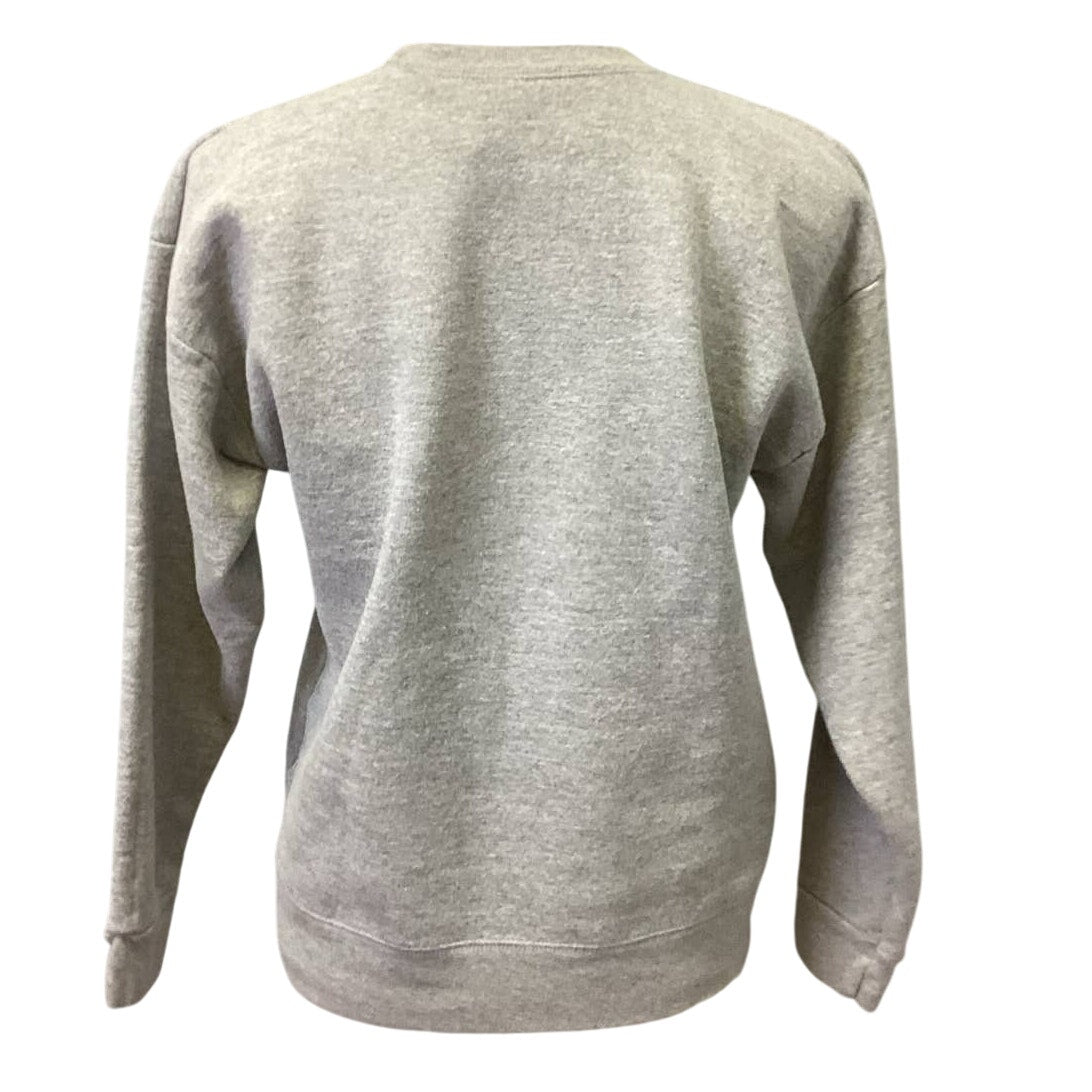 Hand Printed Upcycled Youth XL Upcycled Boston Terrier Dog Crew Neck Sweatshirt
