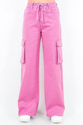 American Bazi Full Size Drawstring Wide Leg Cargo Pants Plus Size