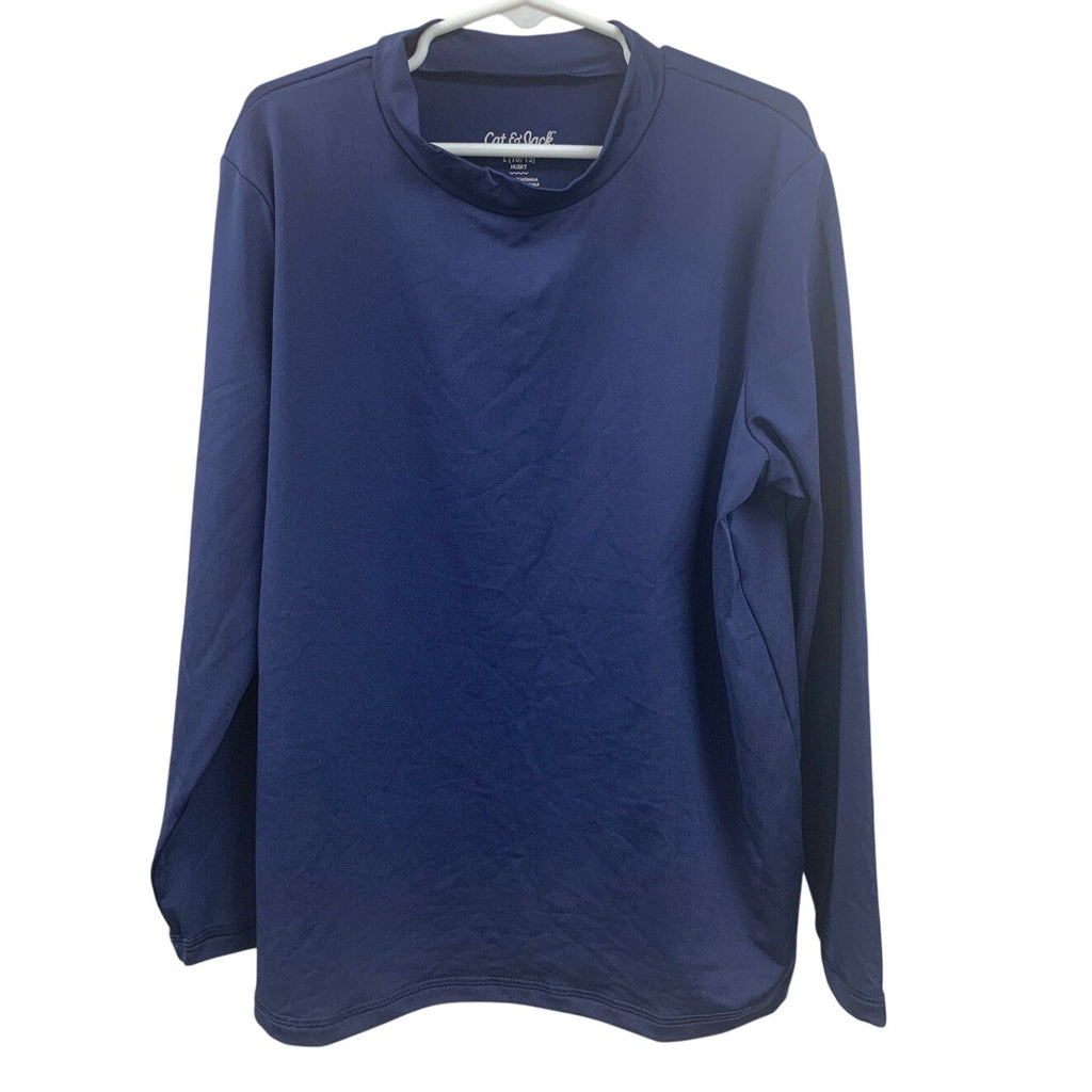 New Cat & Jack Kids Small (6/7) Navy Blue Long Sleeve UPF 50+ Swim Shirt