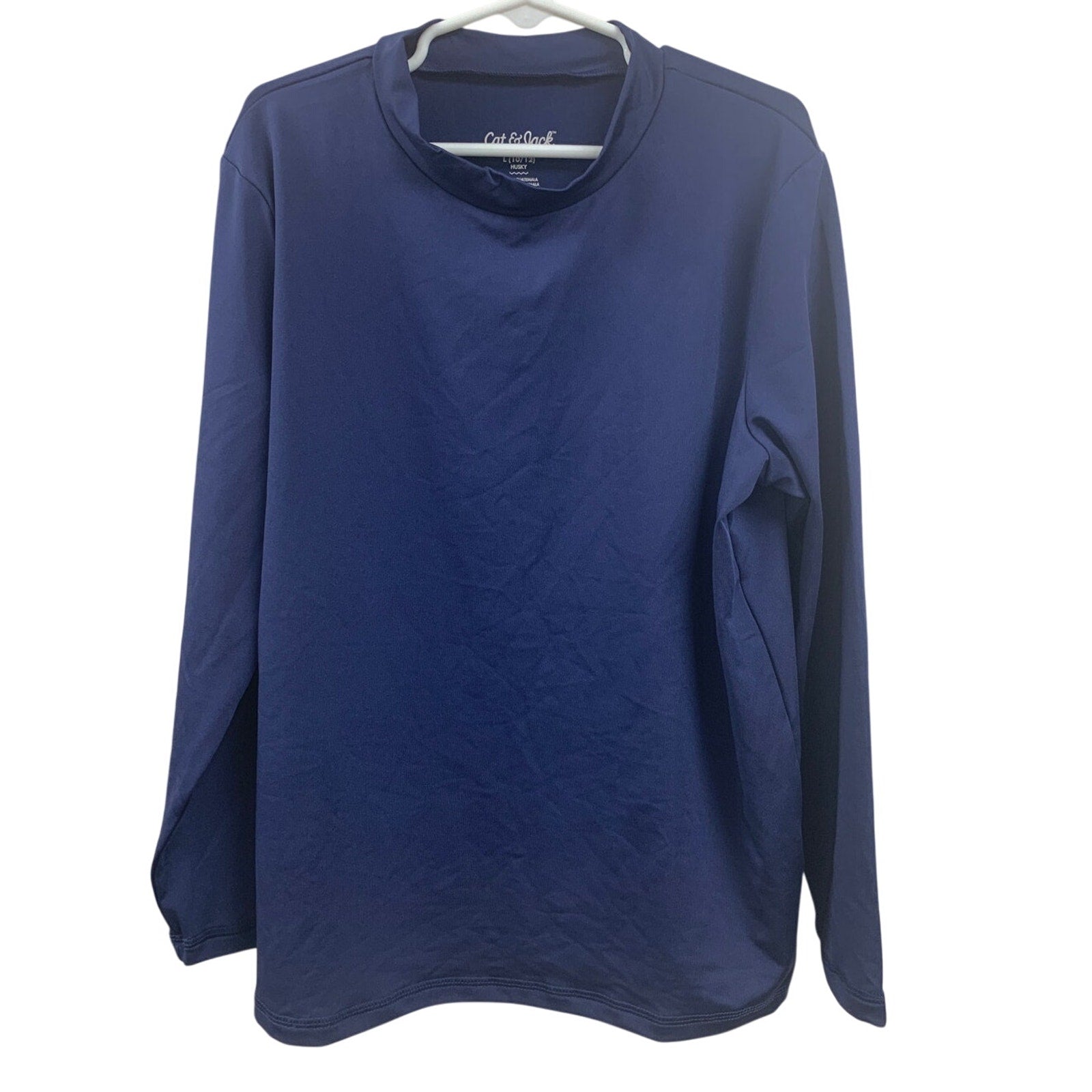 New Cat & Jack Kids Small (6/7) Navy Blue Long Sleeve UPF 50+ Swim Shirt