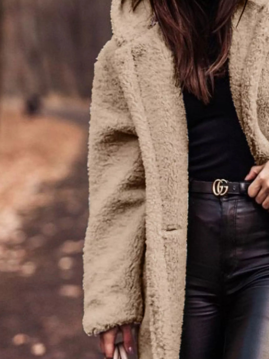 Teddy Bear Hooded Longline Outerwear