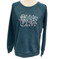 Hand Printed Upcycled Womens Large Snowman Snowflake Just Chill Sweatshirt