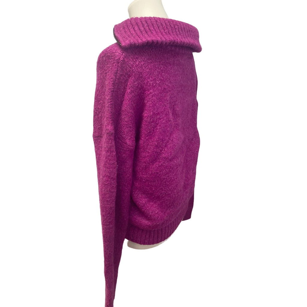 EE Some Womens Small 1/4 Zip Long Sleeve Acrylic Collared Pullover Sweater