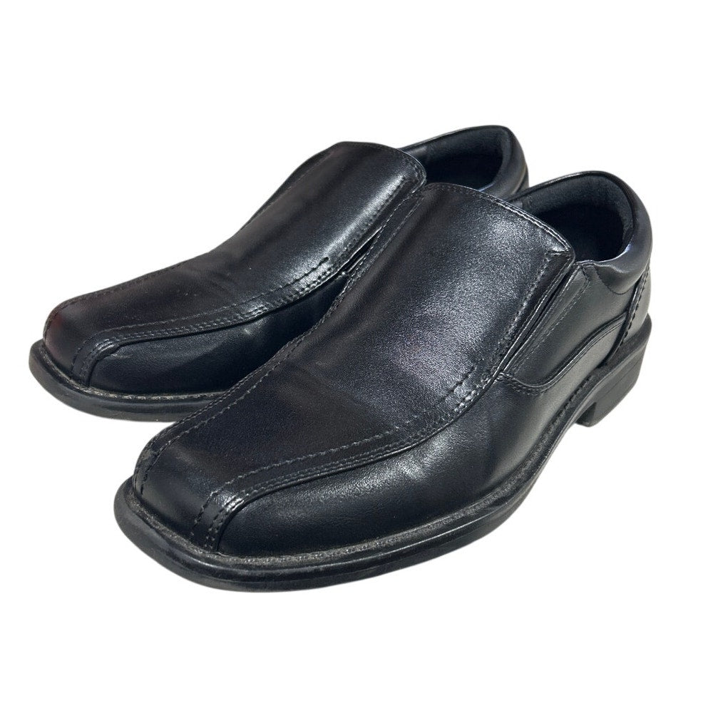 Bruno Marc Boys Size 5 Black Faux Leather Slip-On No Tie Loafer Dress Shoes