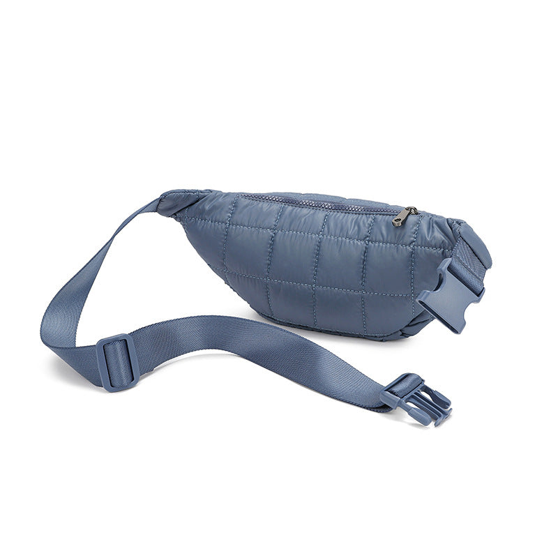 Quilted Diamond Crossbody Waist Bag - Unisex Casual Fanny Pack for Travel & Outdoor