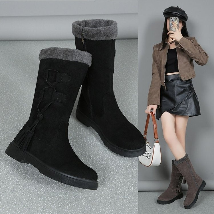 Thick-Soled Fleece-Lined Snow Boots