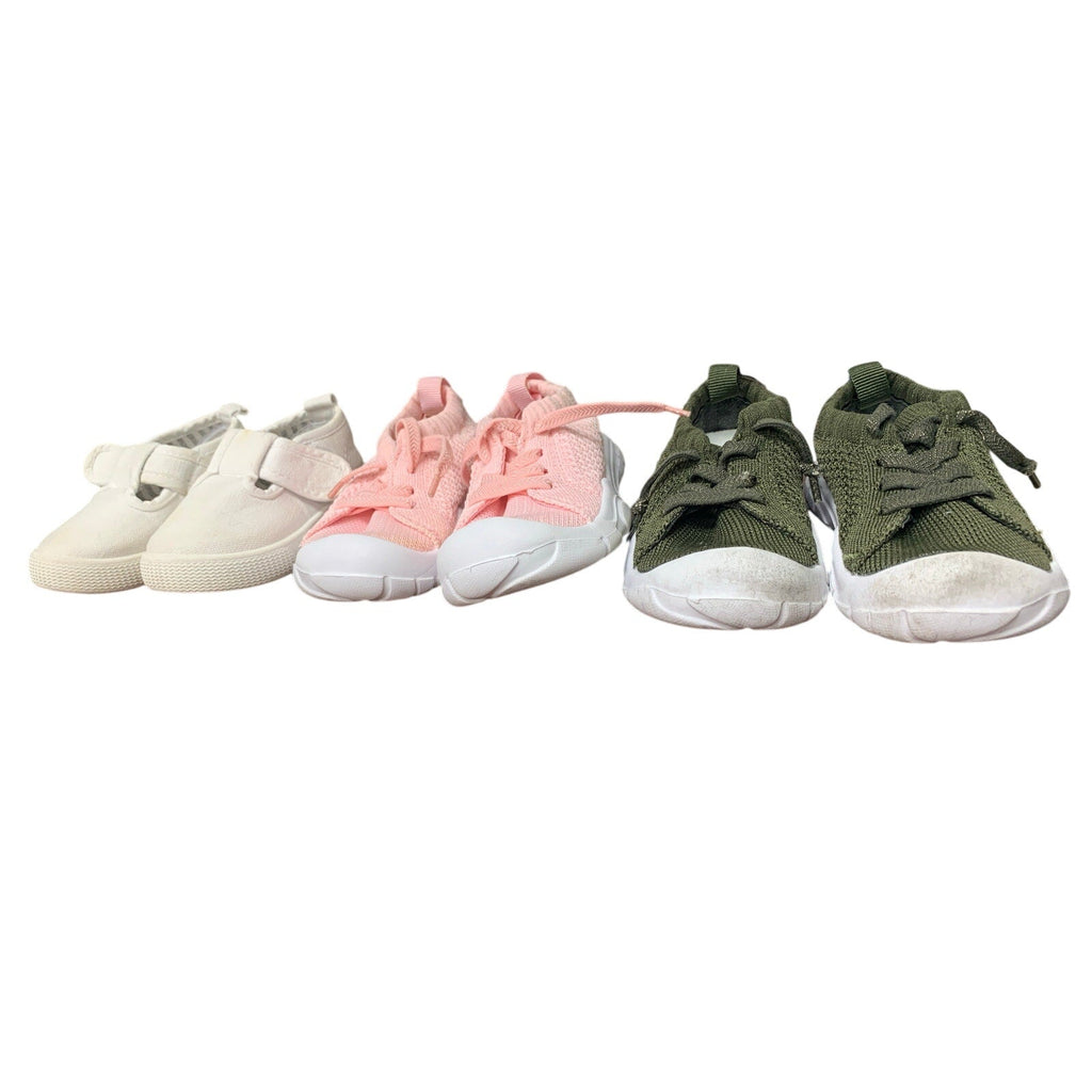 Lot of 3 Toddler Girl Size 3-4 Breathable Sneakers Tennis Shoes Slip on Shoes