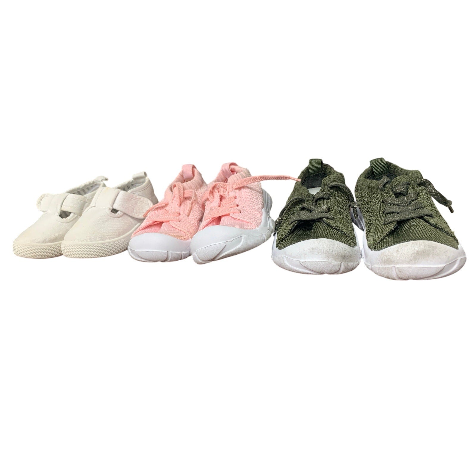 Lot of 3 Toddler Girl Size 3-4 Breathable Sneakers Tennis Shoes Slip on Shoes