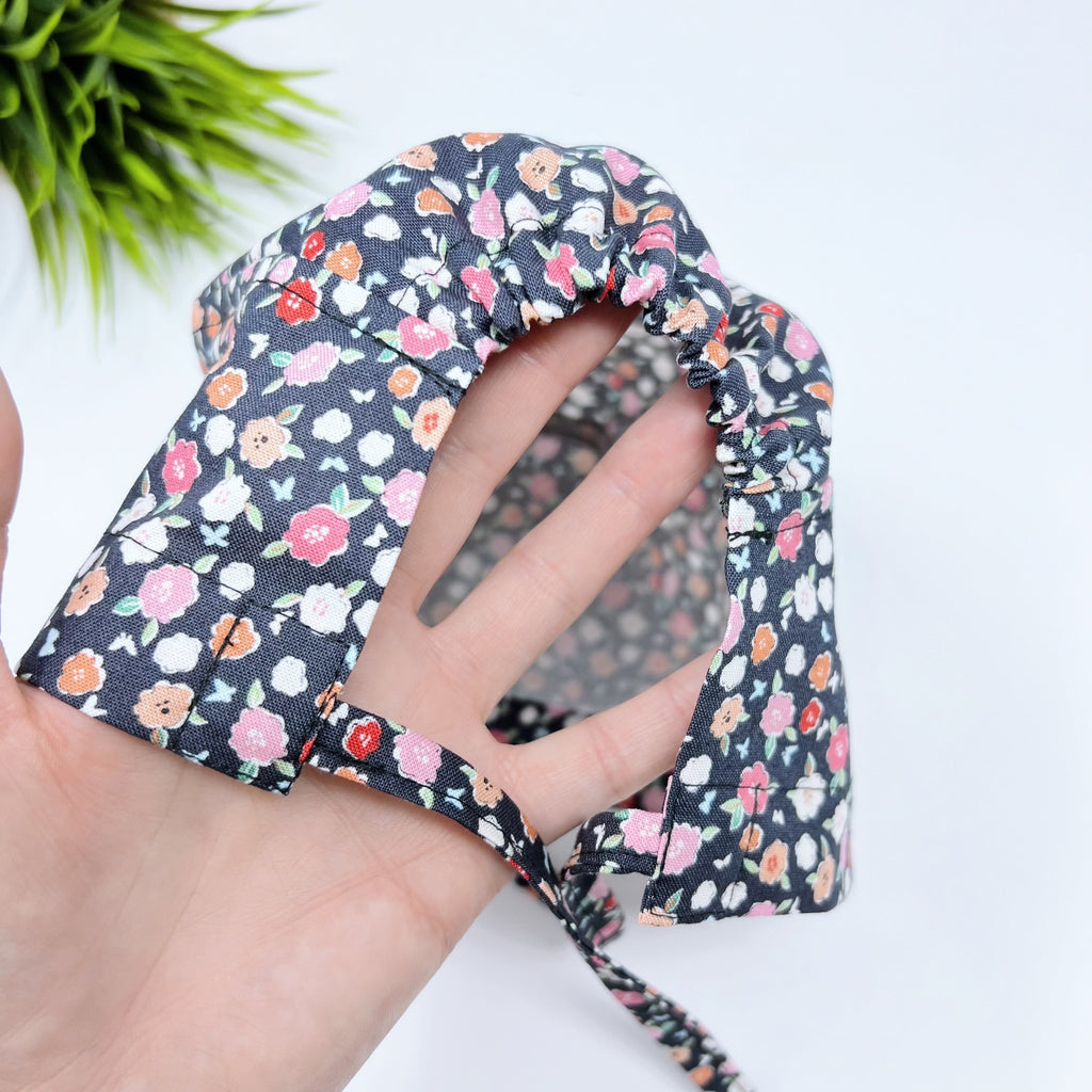 Flowerbed Skull tie-back style surgical scrub cap for men by Paradise Caps.