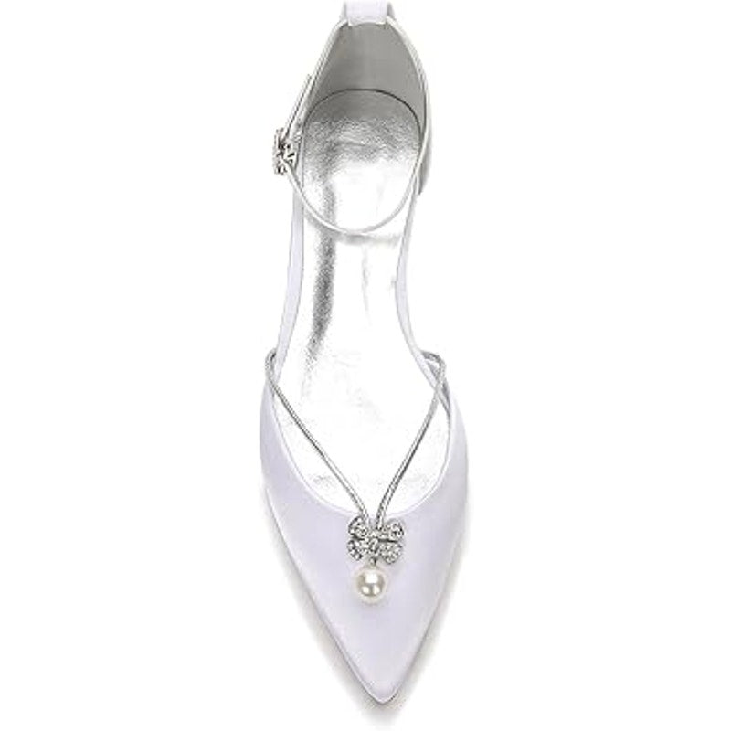 Creative Sugar Womens Size 11.5 White 1" Heel Ankle Strap Pointed Toe Shoes