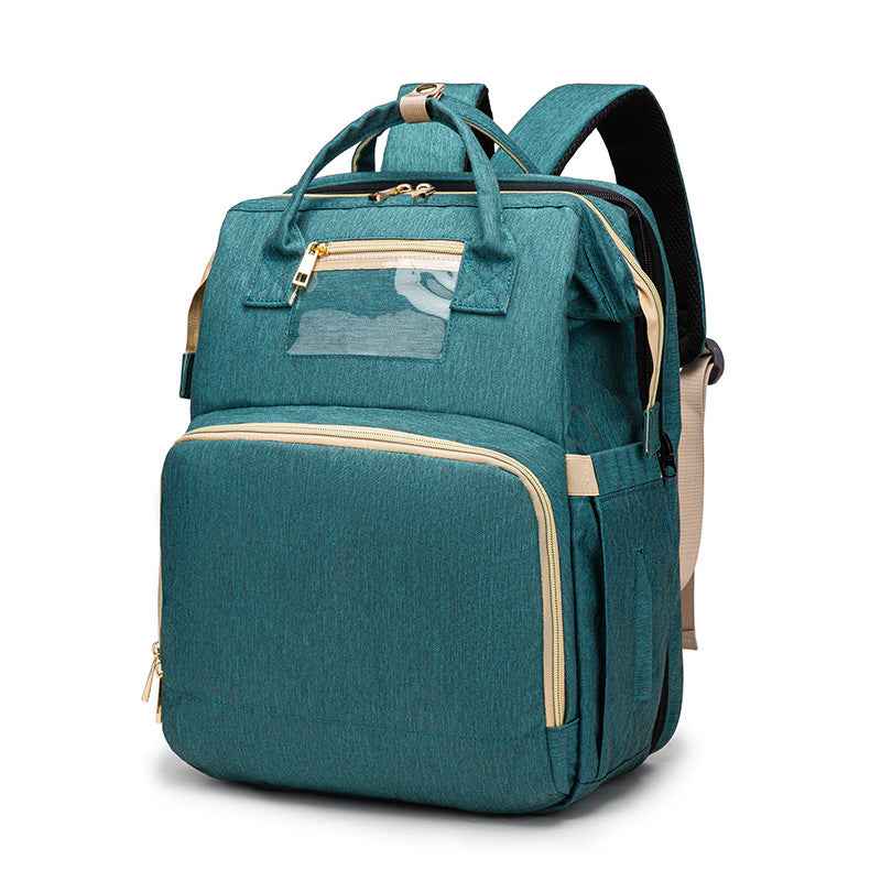 3-in-1 Convertible Baby Diaper Backpack with Foldable Travel Crib & USB Charging Port