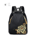 Chinese Embroidered Nylon Backpack Ethnic Style Lightweight Travel Bag