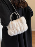 Women's Cloud-Shaped Plush Mini Handbag – Faux Fur Novelty Bag