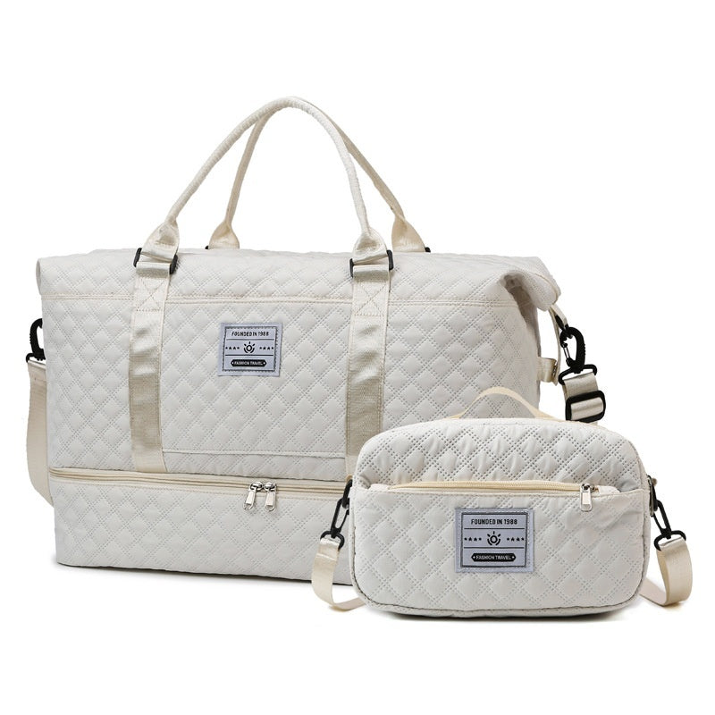 Large Capacity Quilted Crossbody Travel Bag