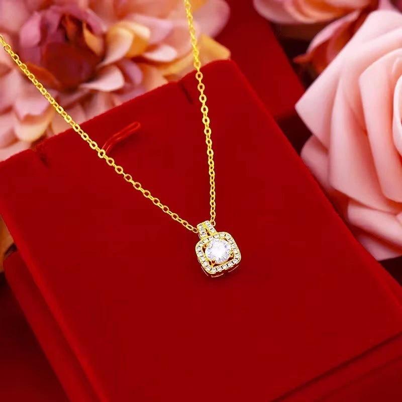 Fashion Jewelry Set - Zircon Gem Necklace Earring Ring