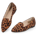 New Musshoe Womens Size 10 Brown Leopard Spot Pointy Toe Slide On Flat Shoes