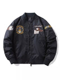 Embroidered Plus Size Bomber Jacket