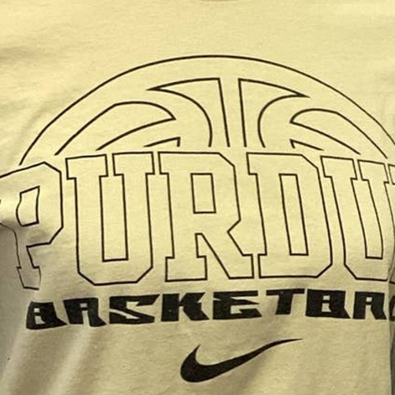 NCAA Nike Small Purdue Basketball 100% Cotton Short Sleeve Crew Neck Tee Shirt