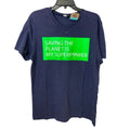 New Upcycled Hand Printed Womens Small Saving The Planet Superpower Tee Shirt