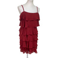 Ann Taylor Loft Womens Size 8 Spaghetti Strap Tiered Ruffle Knee Length Dress