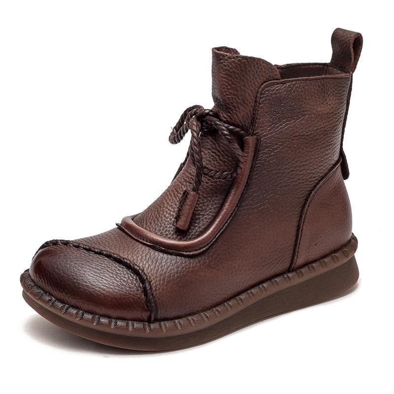 Women's Soft-Sole Chunky Heel Ankle Boots | Lace-Up | Microfiber Lining | Non-Slip Rubber Sole