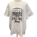 Hand Printed XL Superbowl Here for the Snacks Commercials Halftime Show Tee