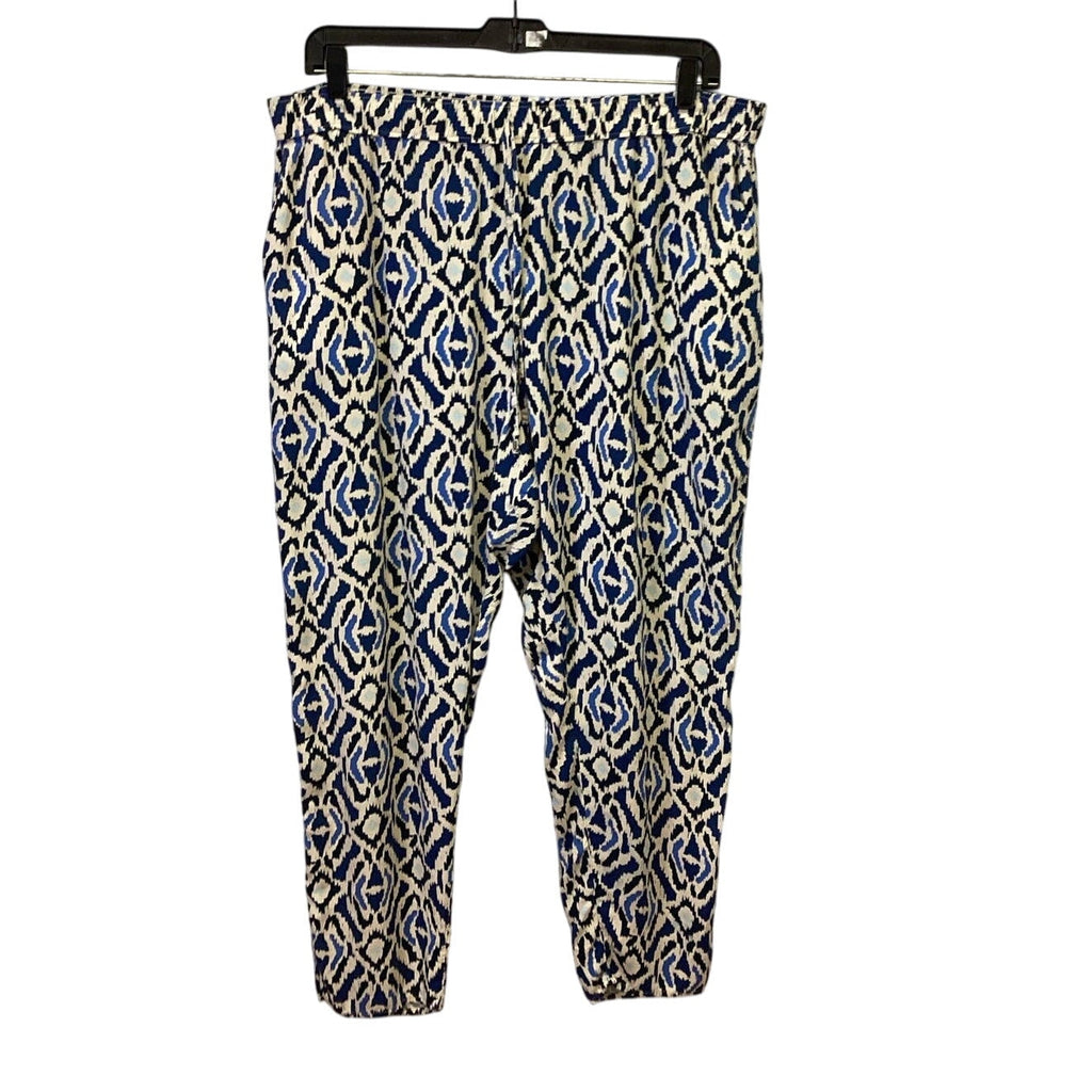 F&F Womens Size 18 Drawstring Elastic Waist Geometric Flowy Tapered Leg Pants