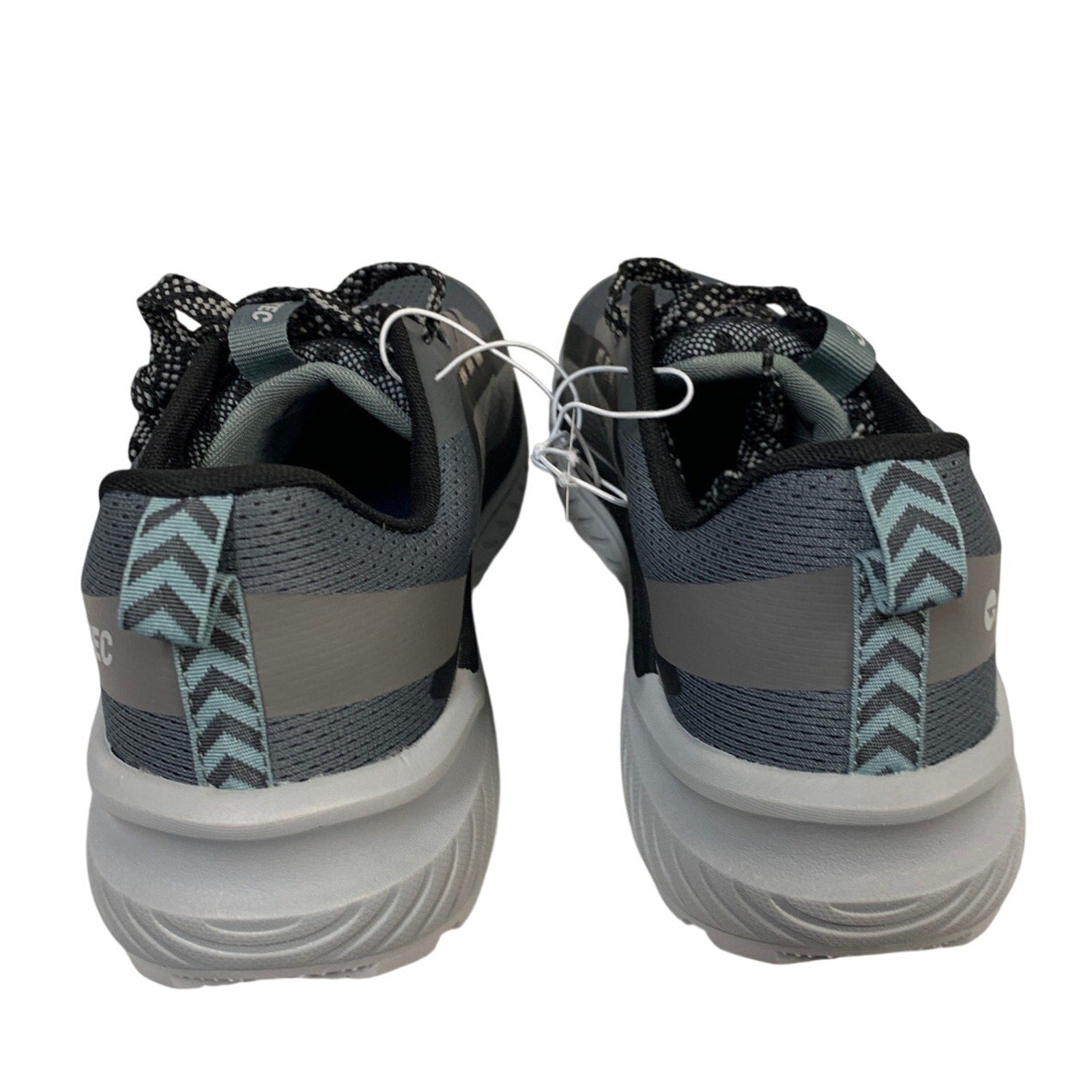 Hi-Tec Mens Size 8 Black Gray Mesh Lace Up Athletic Running Tennis Shoes