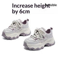 Women's Hidden Wedge Sneakers Square Toe Platform Casual Shoes