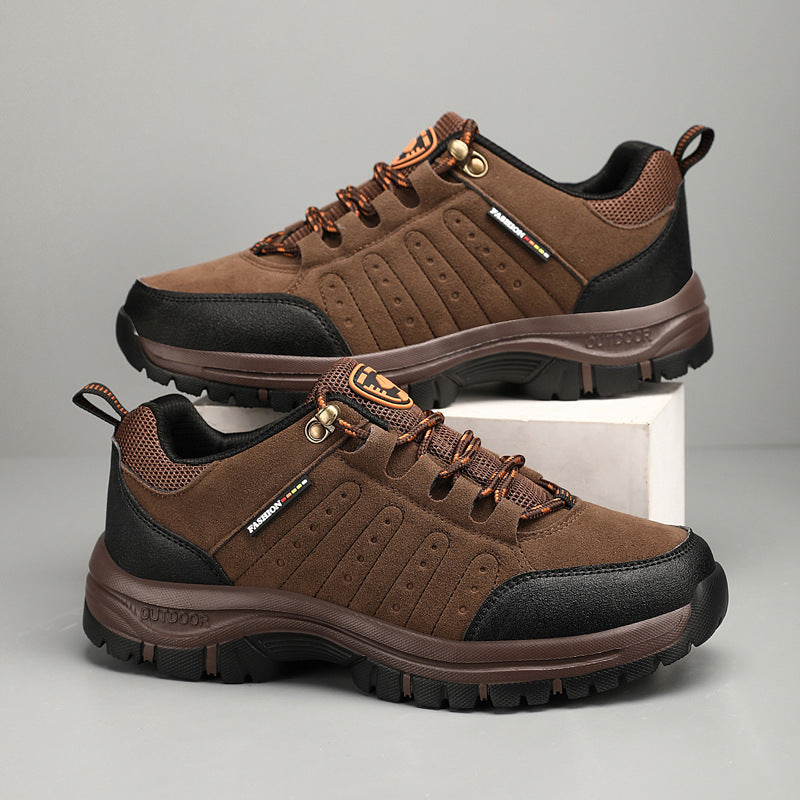 Unisex Waterproof Leather Hiking Shoes – Lightweight Outdoor Low-Top Boots