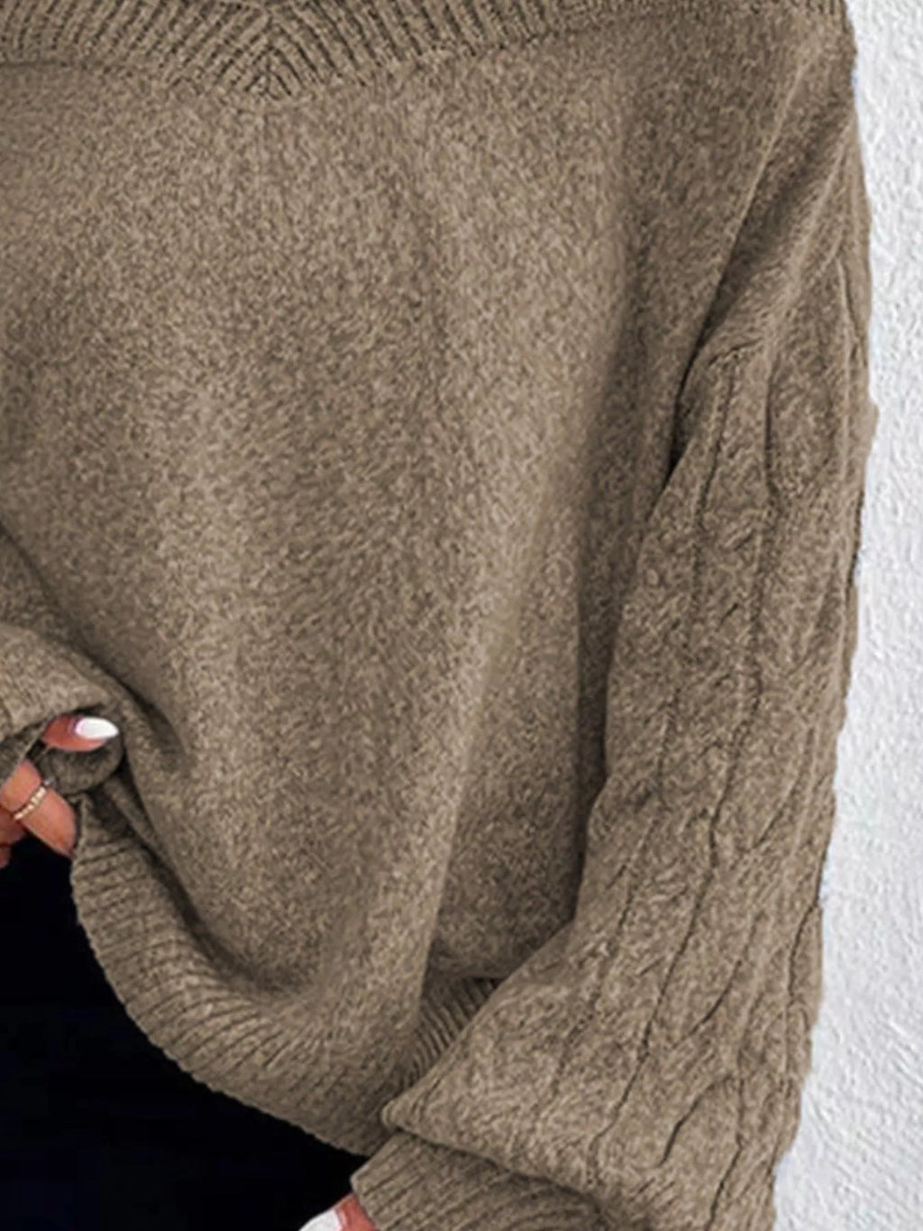 Cold Shoulder Turtleneck Sweater