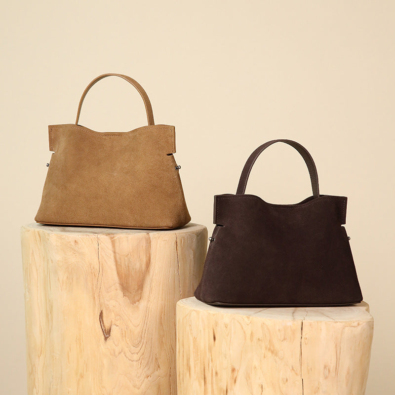 Women's Suede Velvet Crossbody Bag – Niche Design Double Strap Shoulder Bag