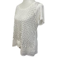 ANA Womens XL Short Sleeve Metal Studded Crew Neck Viscose Blend Blouse